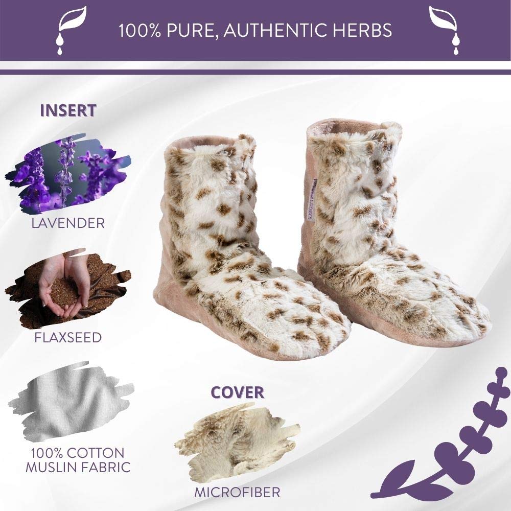 Sonoma Lavender Spa Booties, Microwavable Heated Slippers, Luxury Herbal Booties, Herbal Aromatherapy Foot Warmer, Arctic Circle,