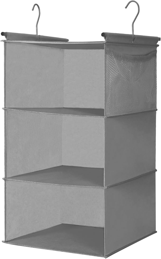 MAX Houser 3 Tier Shelf Hanging Closet Organizer, Closet Hanging Shelf