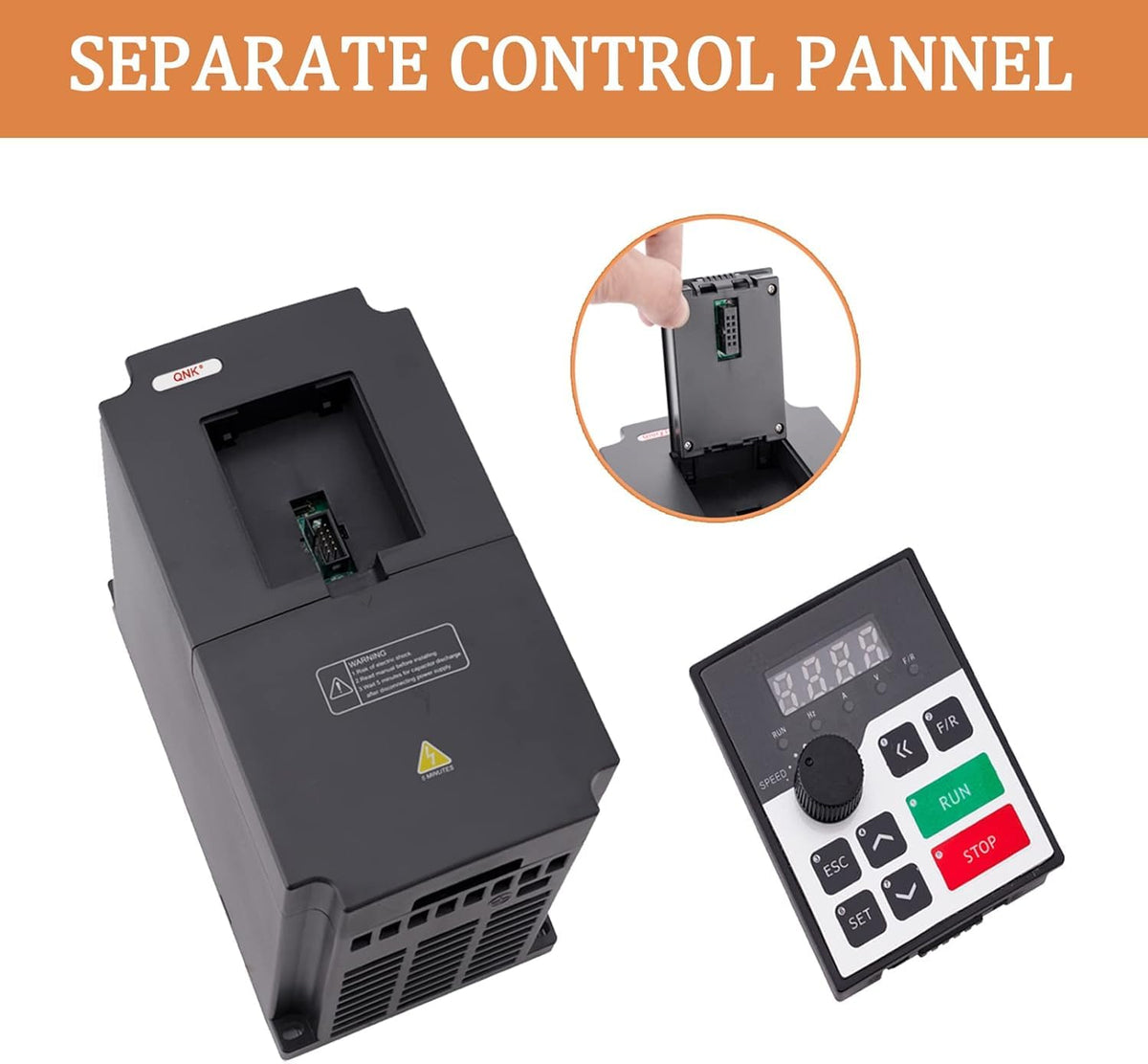 QNK 5.5KW 7.5HP 380V AC 12.5A VFD Converter Single to 3 Phase Inverter Variable Frequency Drive for CNC Spindle Motor Speed Controller