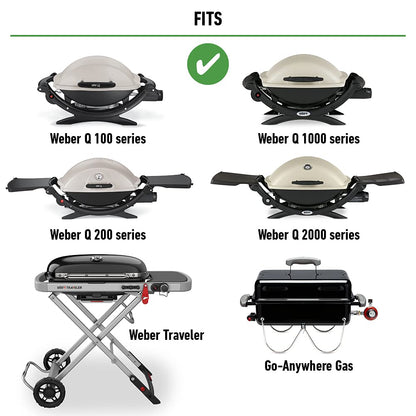 Weber Adapter Hose Q-Series and Gas Go-Anywhere Grills, 6-Feet, Black (Pack of 4)