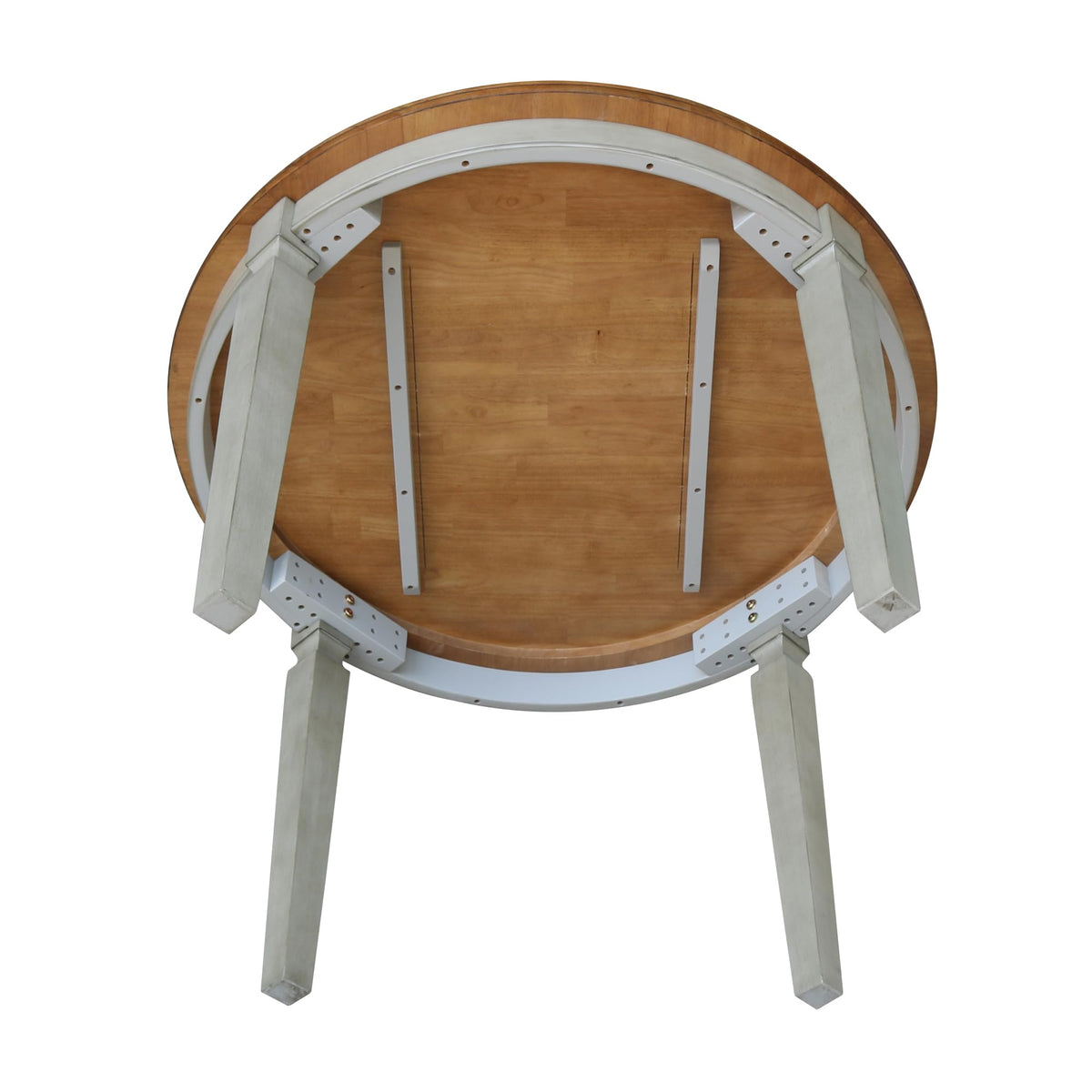IC INTERNATIONAL CONCEPTS 44 x 44 in Round Top Solid Wood Dining Table in Hickory/Stone