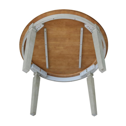 IC INTERNATIONAL CONCEPTS 44 x 44 in Round Top Solid Wood Dining Table in Hickory/Stone
