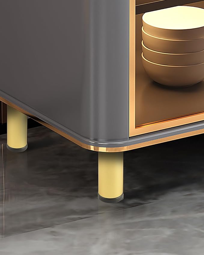 4 Pack Gold Furniture Legs 3 Inch Dresser Support Feet Metal Cabinet Adjustable