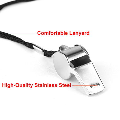 Fya Whistle, 12PCS Sports Whistle with Lanyard, Very Loud Stainless Steel Whistle, Ideal for Coaches, Referees, Personal Defense, and Recreation