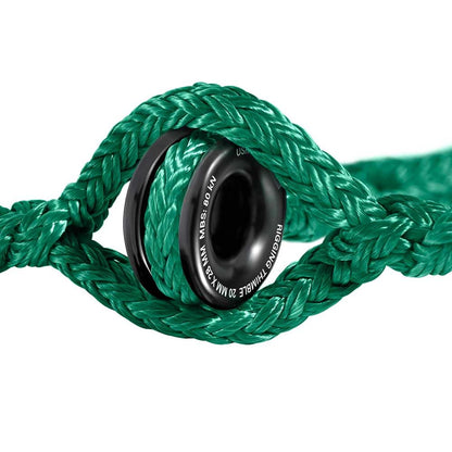 Pelican Rope Arborist Sling, USA Made 3/4" 10 FT Adjustable Rigging Block Sling with Aluminum Ring - Single-Head, 20,000 LBS MBS / 2,000 LBS WLL, 12 Strand Green Polyester, Tree Climbing Gear