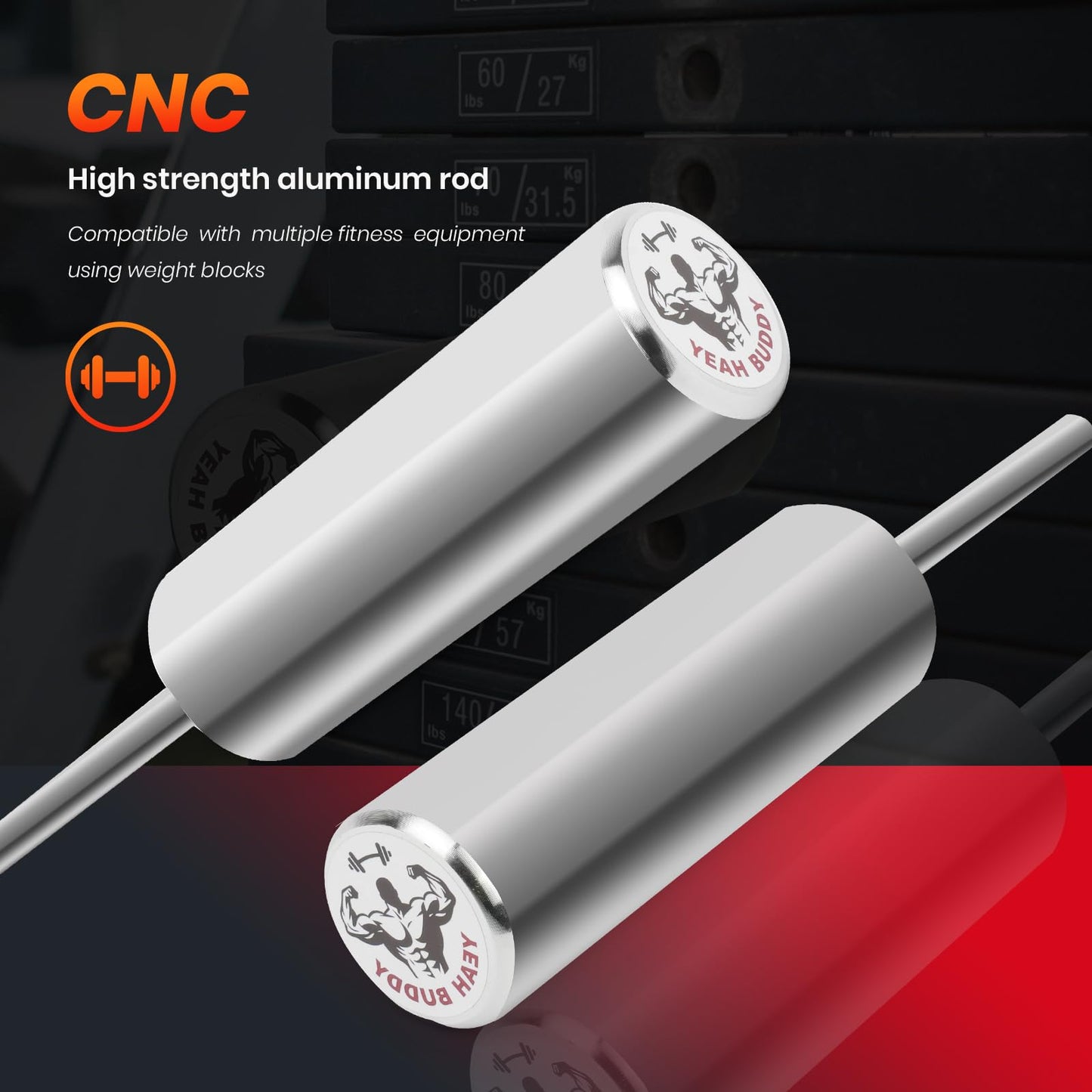 EDAGBHD Weight Stack Pin Extender for Gym Cable Machine & Home Gym, Ø 10 mm, Allowing Additional Olympic Weight Plates, Made of Durable Steel for Secure and Long-Lasting Use