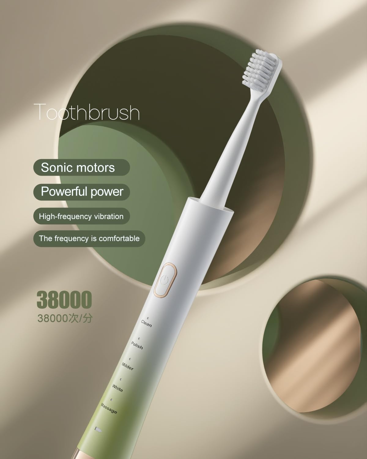Sonic Electric Toothbrush for Adults, USB Rechargeable Sonic Toothbrush with 8 Brush Heads, Smart Timer, 5 Modes, 2-Hour Fast Charge Last 30 Days, Pink