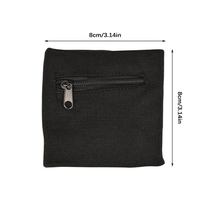6Pcs Wrist Wallet with Zipper, Cotton Absorb Sweatband Zipper Wrist Pouch for Keys/ID Cards/Cash, Sweat Wristbands Women Men Outdoor for Running/Walking/Basketball/Football/Tennis/Hiking/Workout
