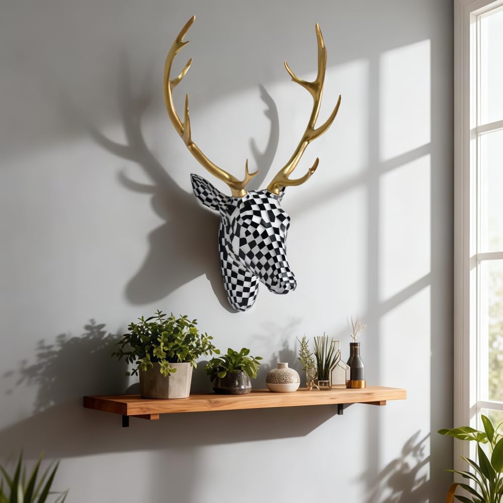 Deer Figurines,Animal Head Wall Decor,Deer Figurines Home Decor,Modern Home Decors,Head Art Wall Mount,Animal Statues For Wall