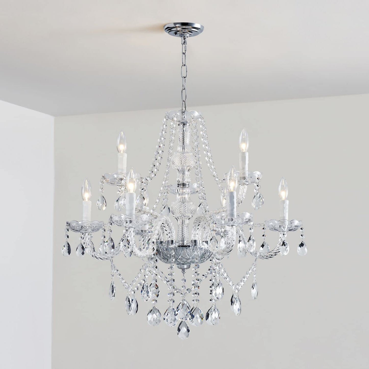 Saint Mossi 9 Light Modern Contemporary Elegant Crystal Glass Chandelier Pendant Ceiling Lighting Fixture