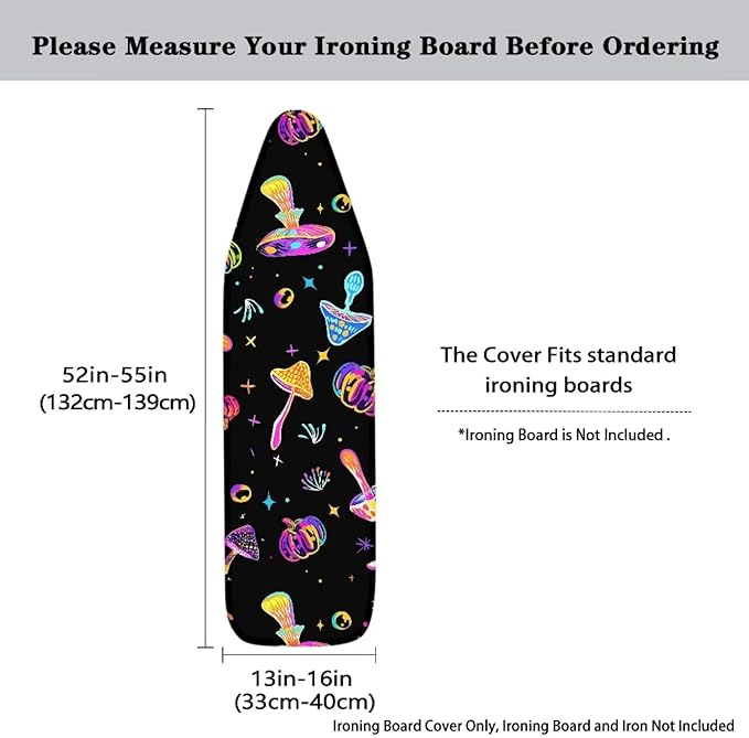 Colorful Mushroom Pumpkin Iron Board Cover, Ironing Board Protector