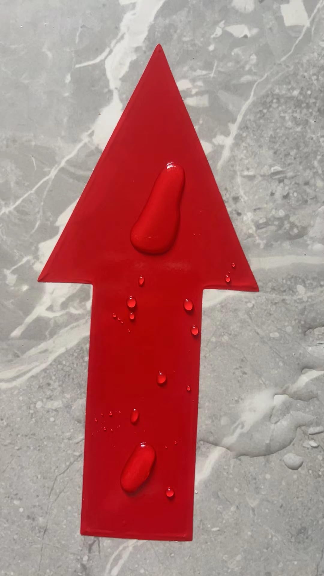 8 x 4 in (10 X 20 CM) Arrow Floor Sticker, PVC Removable Self-Adhesive Arrow Sign Sticker, Waterproof Wall Marking, Road Indication Sign (Red)