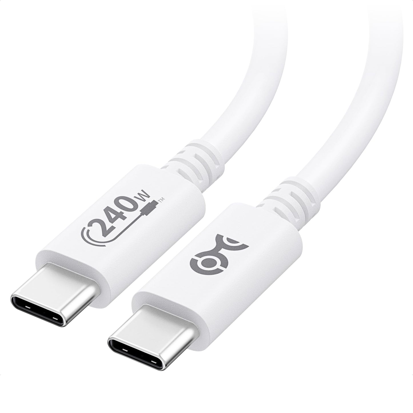Cable Matters [USB-IF Certified] 240W USB C Cable - 6.6ft, Up to [240W Charging, 480Mbps], No Video Support, USBC Charger Cable/USBC Charging Cord for MacBook/iPad Pro/XPS/Surface Pro, White