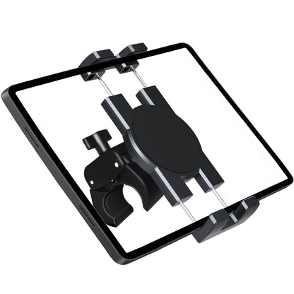 Timewall Tablet Phone Mount with Clamp, Universal iPad iPhone Holder Stand for Spin Bike, Stationary Exercise Bicycle, Treadmill, Elliptical, Mic Stand, Boat, Handlebar, Fits 5-12.9" Tab Phone