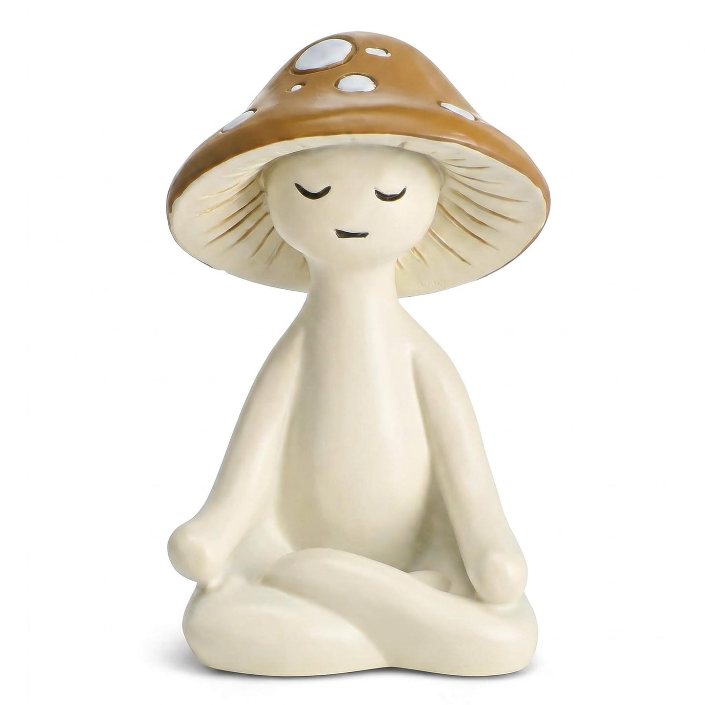 Seyorakus Meditation Mushroom Figurine Resin - Yoga Mushroom Statue for Desk Shelf Garden Decor, Cute Zen Mushroom Sculpture Figurine for Home Office Patio Decoration Gift