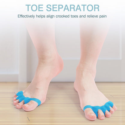 KTSAY Toe Separators for Women & Men,Soft Gel Bunion Corrector for Foot Pain Relief, Helps Align Toes, Reduce Pressure & Improve Comfort(blue)