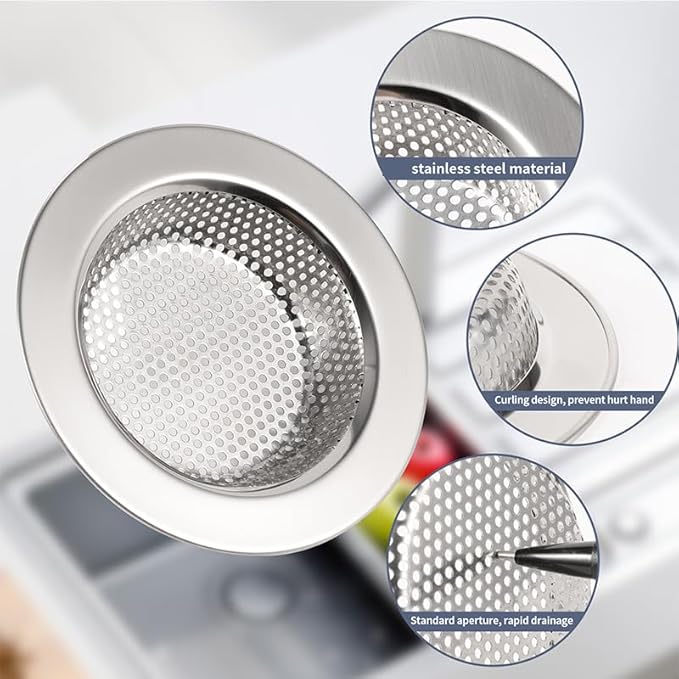 2 Pack Upgraded Double-Layer Kitchen Sink Strainer