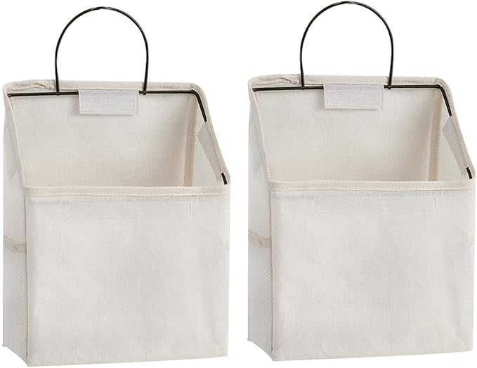 Wall-Hanging Storage Bags, Desktop Organizer Basket Cotton Linen Hanging