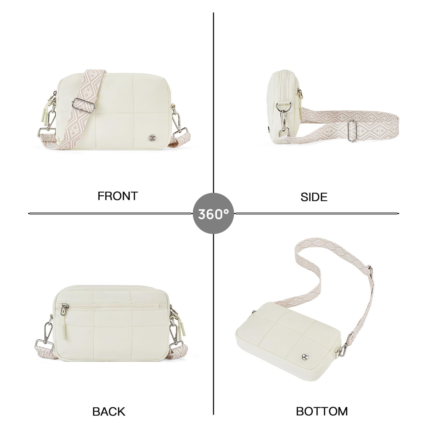 Telena Crossbody Bags for Women Cross Body Purse with Guitar Strap Lightweight Puffer Shoulder Bag for Travel