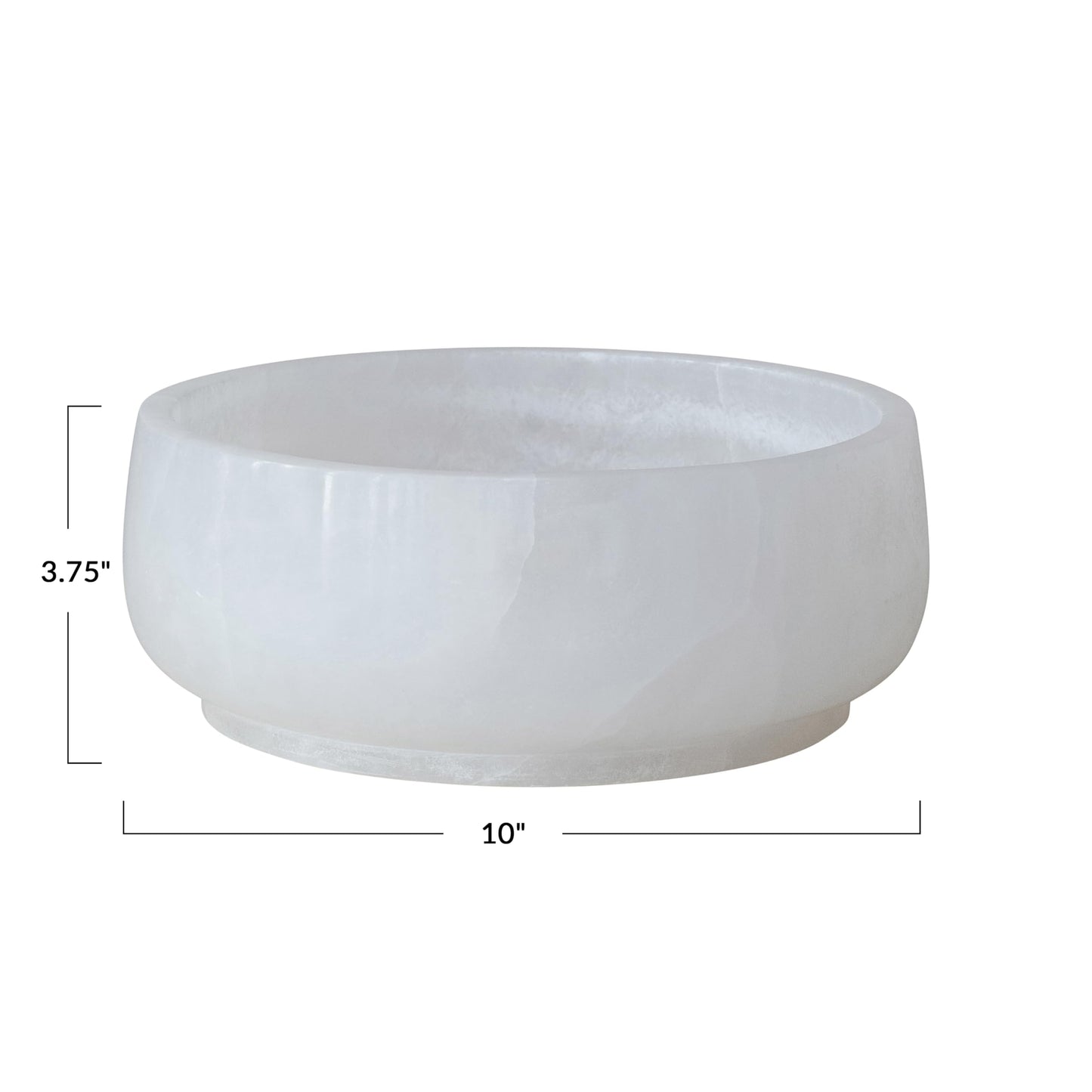 Creative Co-Op Round Alabaster Bowl, White