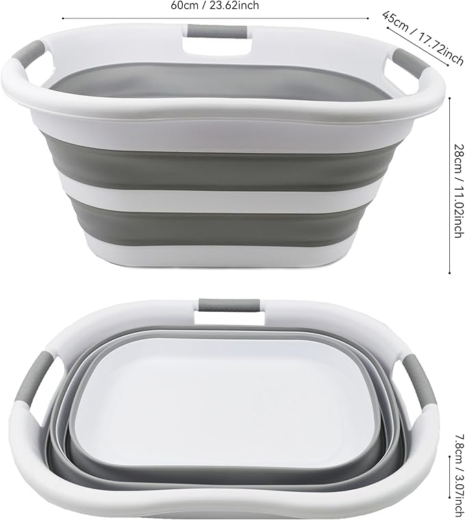 SAMMART 40L Collapsible Plastic Laundry Basket
