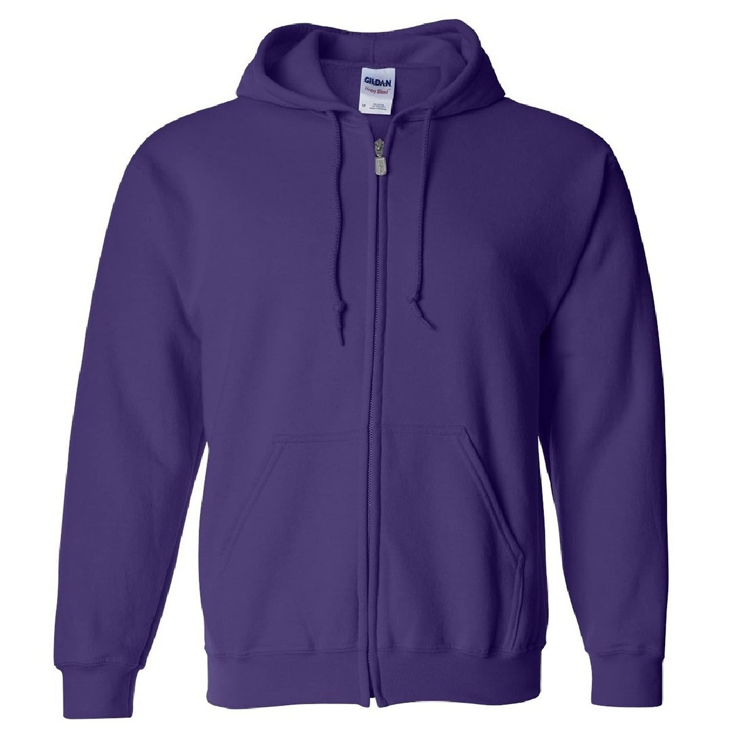 Gildan Heavy Blend Unisex Adult Full Zip Hooded Sweatshirt Top (XL) (Purple)