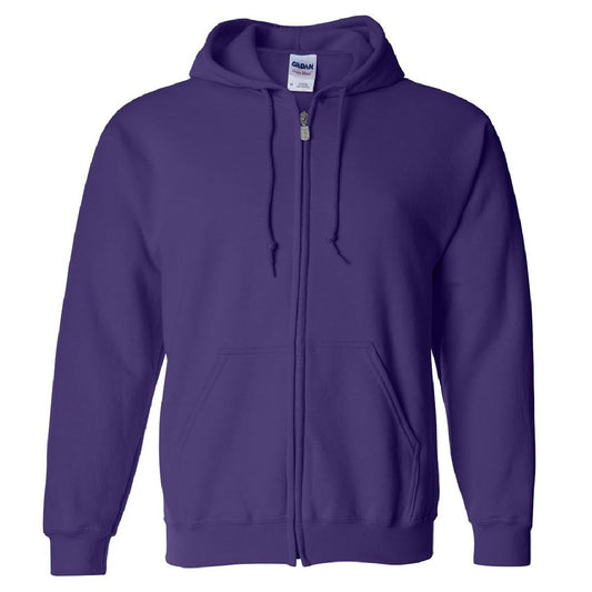Gildan Heavy Blend Unisex Adult Full Zip Hooded Sweatshirt Top (XL) (Purple)