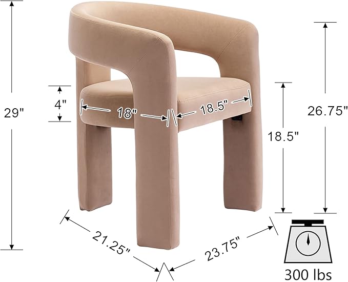 VESCASA Velvet Barrel Dining Chair