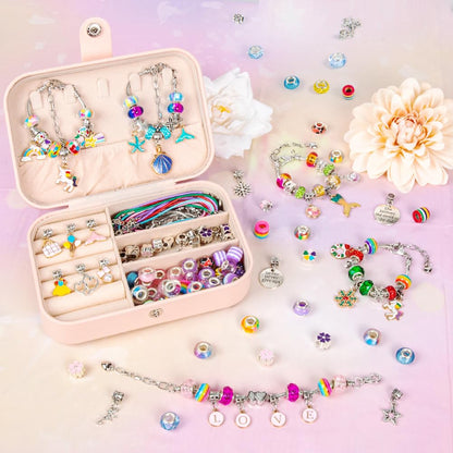 Sofier Charm Bracelet Making Kit for Girls Jewelry Box Jewelry Making Kit Gifts for Girls 4-12 DIY Craft Toys Birthday Christmas