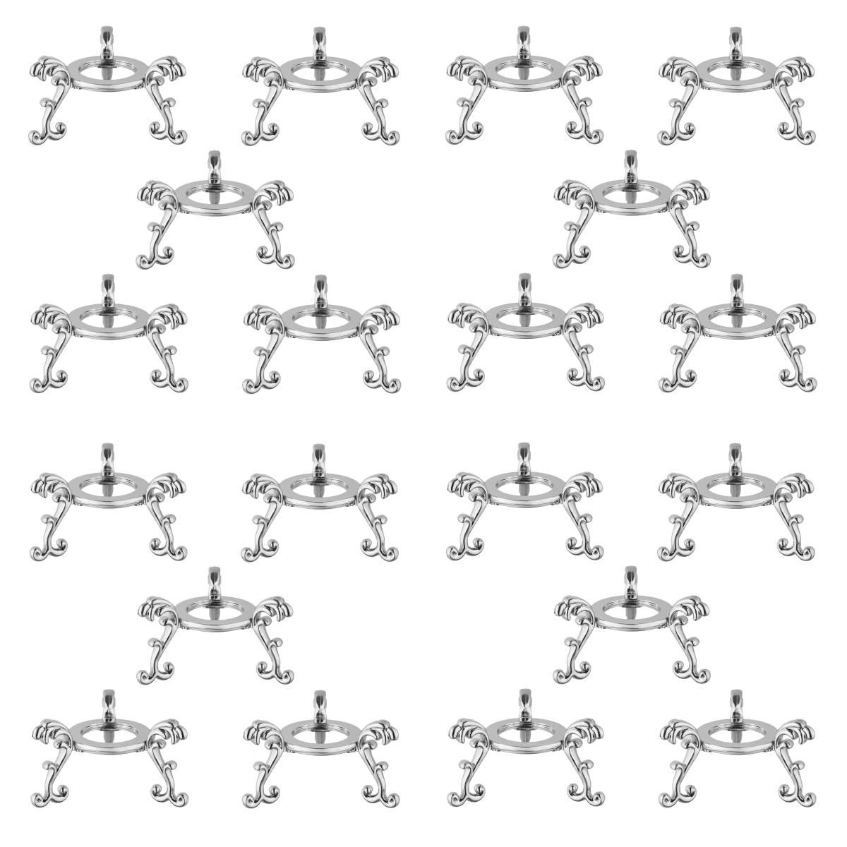 20pcs 2in Silver Crystal Ball Stand for Stones Crystals Amethyst Quartz
