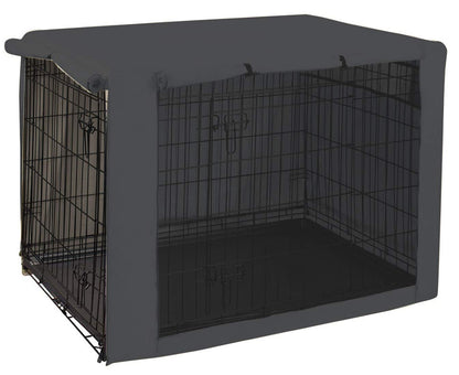 Geyecete Dog Crate Cover - Universal Dog Crate Fitting, 36 Inch, Lightweight Polyester Fabric, Breathable, Gray