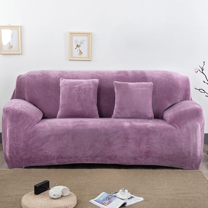 vctops 1-Piece Velvet Plush Stretch Sofa Slipcover