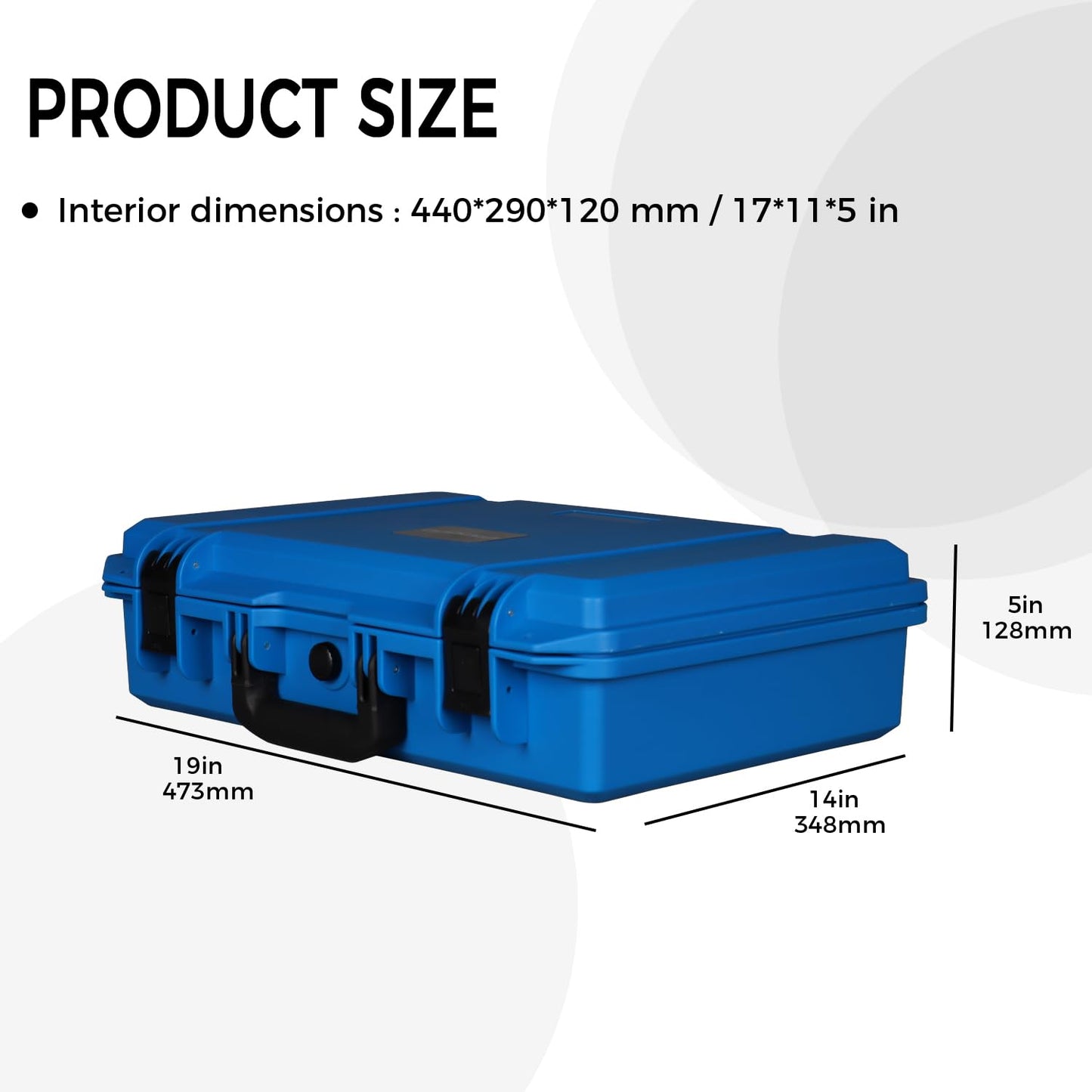 EPDEDICATED IP67 Waterproof Shockproof Hard Case, Orange Rugged Hard Shell with Custom Foam Insert, Lockable Heavy-Duty Equipment Case for Camera Drone Tools Camping Gear, 18.0×13.39×5.12 In (Blue)