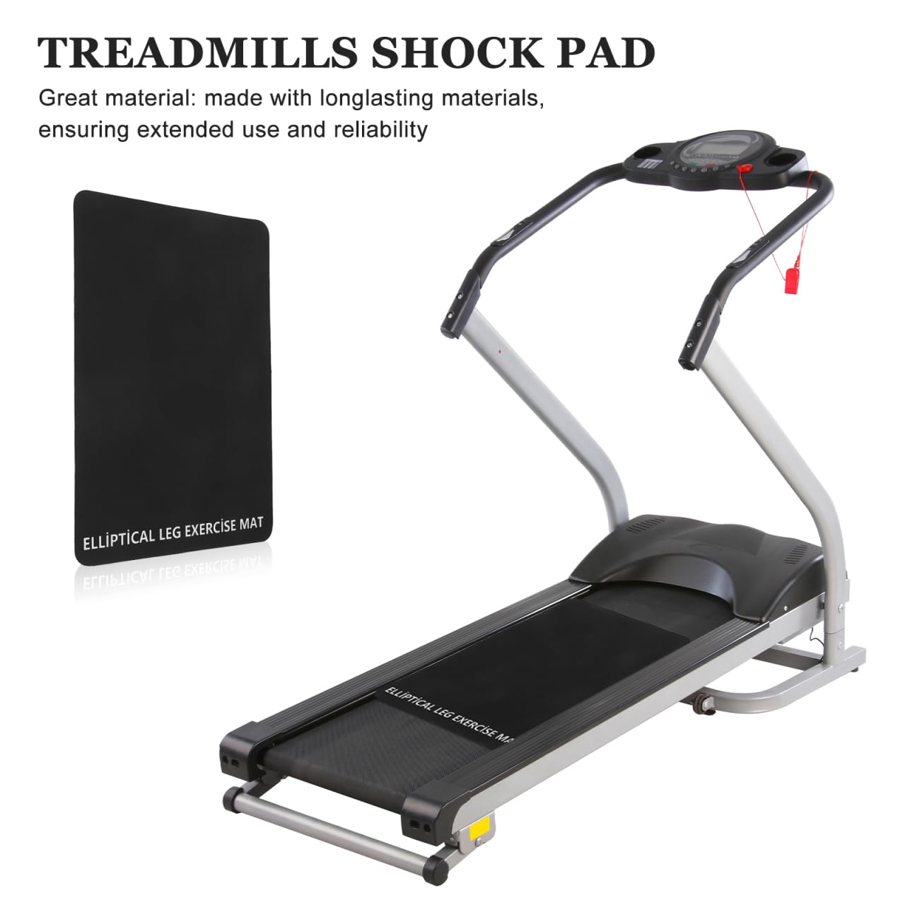 TOYANDONA Black Non- Treadmill Mat Shock-Absorbing Pad for Noise Reduction - Floor Protector for Home Gyms Compatible Various Treadmill Models
