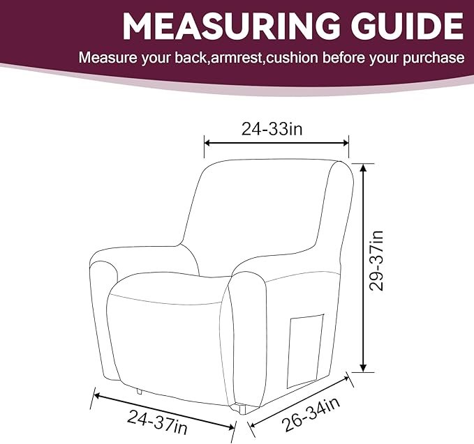 Cupuamon Recliner Chair Covers, Lazy Boy Recliner Covers Stretch Reclining