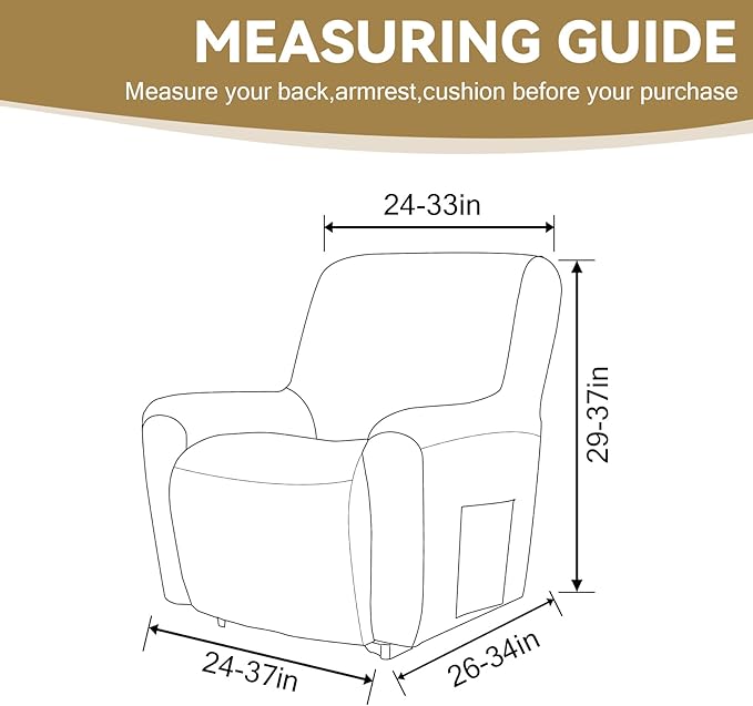 Cupuamon Recliner Chair Covers, Lazy Boy Recliner Covers Stretch Reclining