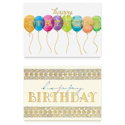 The Gallery Collection - Birthday Cards Assortment Box (35 Cards), Foil & Embossing (Birthday Formal)