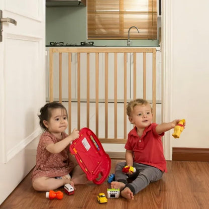 Safetots Chunky Wooden Screw Fit Stair Gate, Natural, 63.5cm - 105.5cm, Wood Baby Gate, Screw Fit Safety Barrier, Stylish Design and Practical Safety Gate, Easy Installation