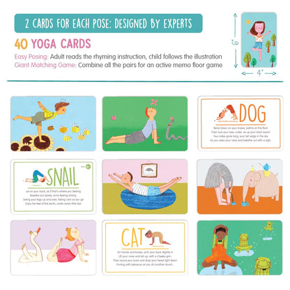 YOGi FUN Yogi Kit Card Game, 40 Yoga Cards Rhyming Game, Award Winning Educational Activities, Includes 2 Cardboard dice. for ADHD, Therapy, Montessori, Waldorf, Classroom