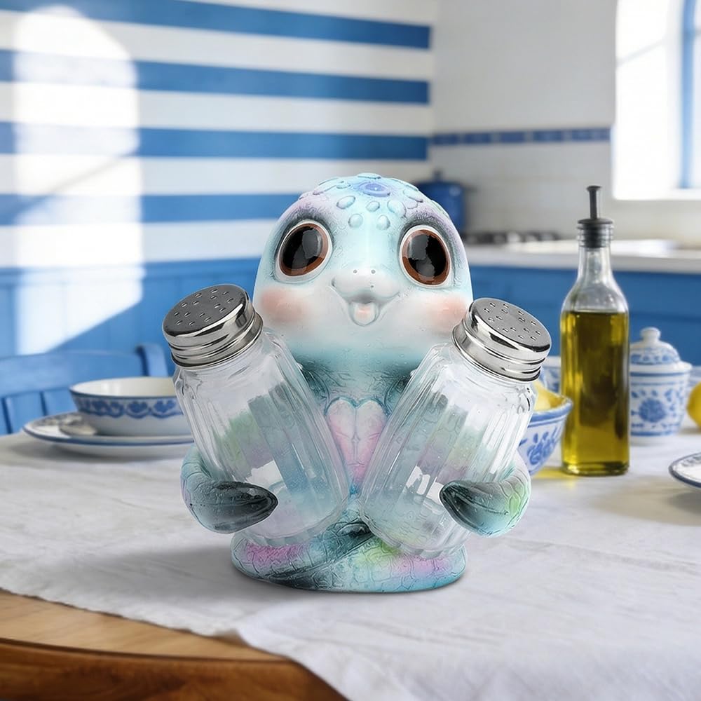 SUYNYBHF Cute Sea Turtle With Salt and Pepper Shaker Figurines Kitchen Decor Statue Suitable for Beach Bars or Coastal Kitchen Decor Table Decor By Home Gifts For Mom