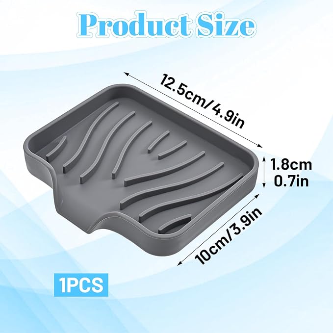 Grevosea Sponge Holder for Kitchen Sink, Silicone Dish Sponge Holder
