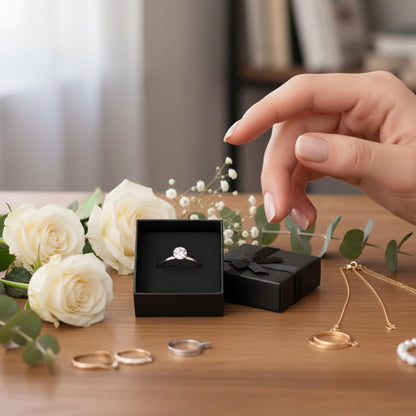 Lyksgir 72 Pcs Ring Boxes Bulk, 1.5 x 1.5 In Hard Cardboard Jewelry Box with Ribbon Bow, Cardboard Ring Gift Box Set with Bow Square, for Jewelry Organization, Gift Giving & Special Events(Black)