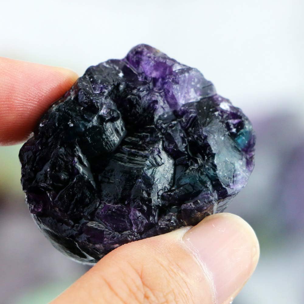 Fireboomoon 2lb/950g Rough Natural Fluorite Stone Raw Rainbow Fluorite Gemstone Crystal Rock for Cabbing,Tumbling,Cutting,Polishing,Lapidary,Healing Reiki,Jewelry Making and Home Decoration