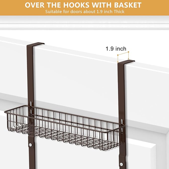 Over the Door Basket Organizer 3 Tier Hanging Basket Door Shelf Rack Heavy Duty