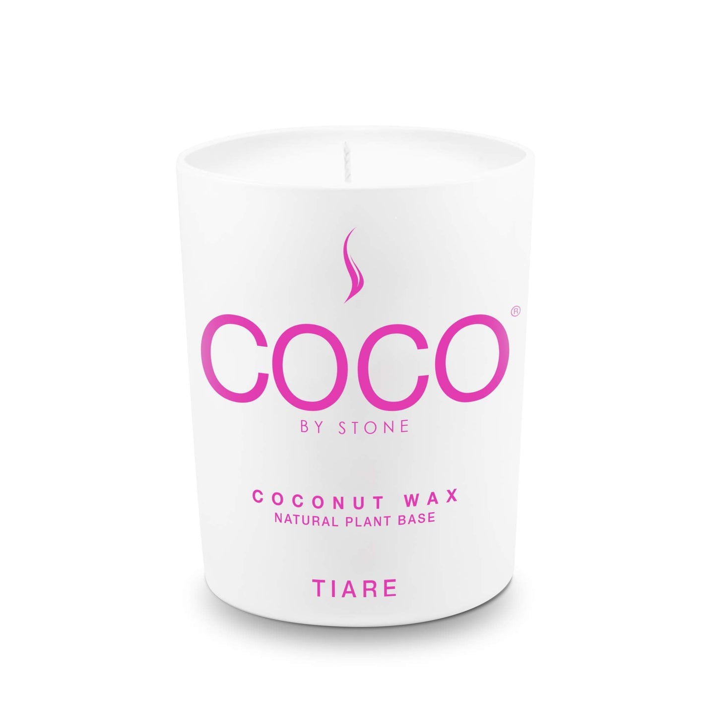 COCO by Stone 6.5oz Candle, Coconut Apricot Wax Candle for Home (Tiare) Home Fragrance Products, 1 Wick Candle, Enhance Indoor Aroma, Vegan & Cruelty-Free, Clean Burning and Hand Poured Candle