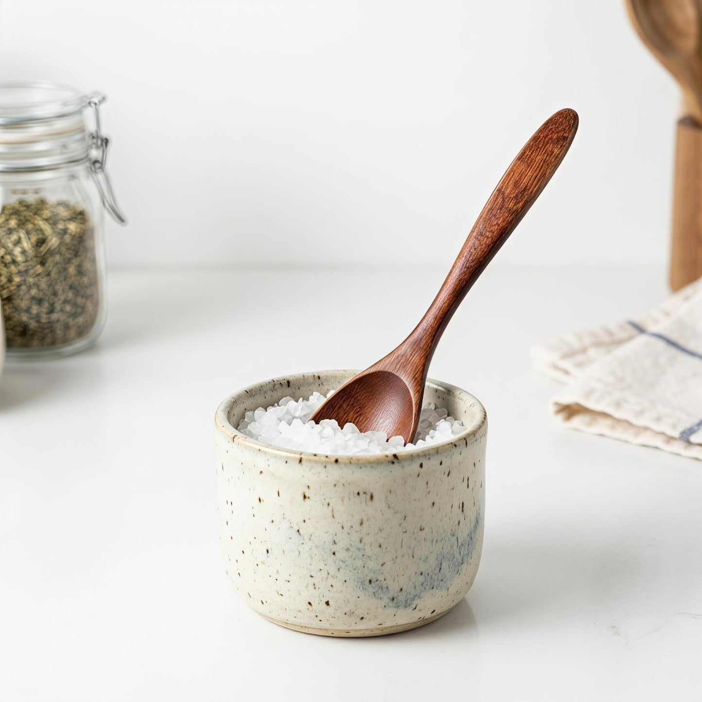 TOYANDONA 10Pcs Wooden Spoon Set Small Coffee Wood Spoons for Sugar Salt Spice Jars Reusable Serving Spoons Wood Compact 5.70In Kitchen Utensils
