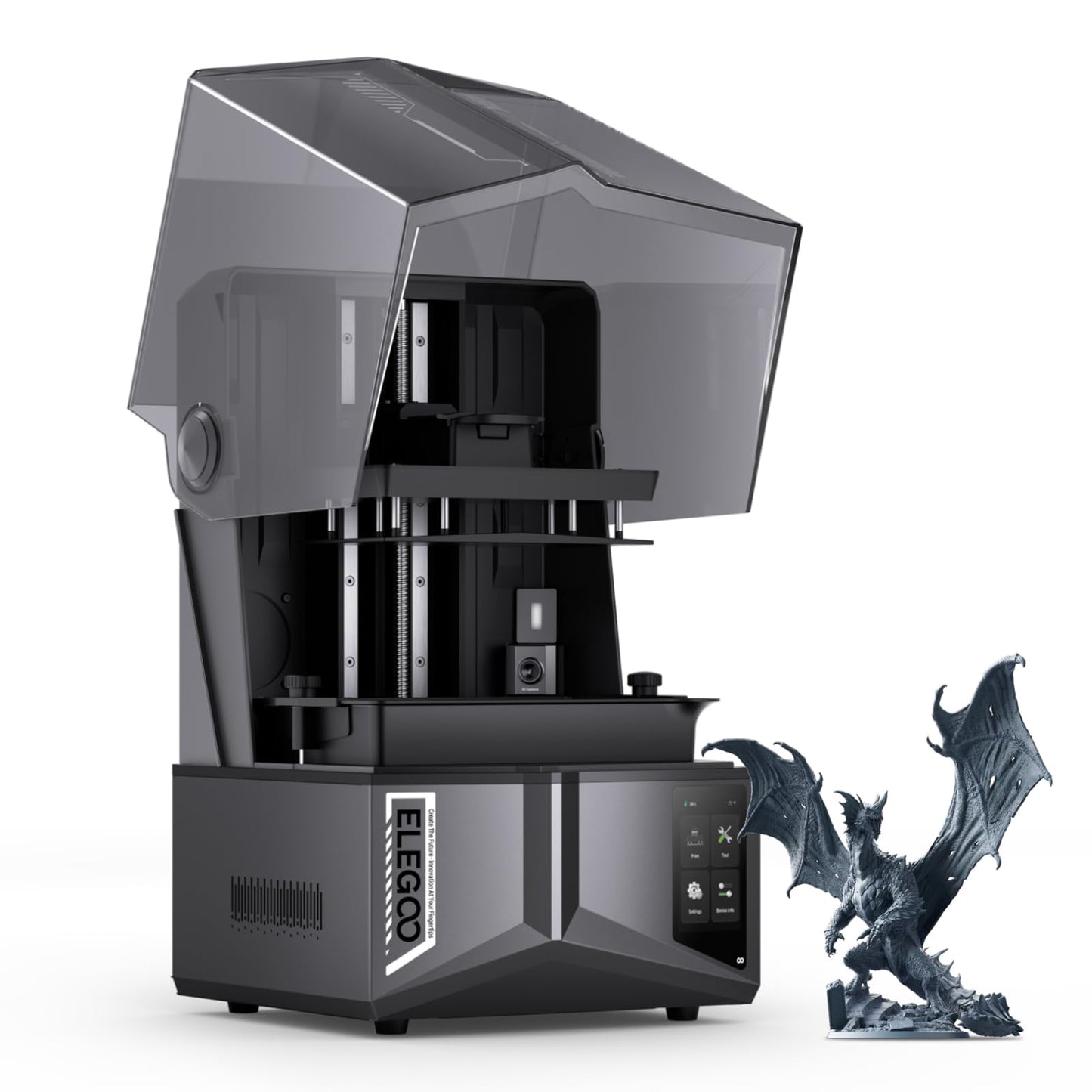 ELEGOO Saturn 4 Ultra 16K Resin 3D Printer with Flip-up Lid, Smart Tank Heating at 30 °C, 150mm/h High Speed Printing, Large Printing Size of 211.68 × 118.37× 220 mm³