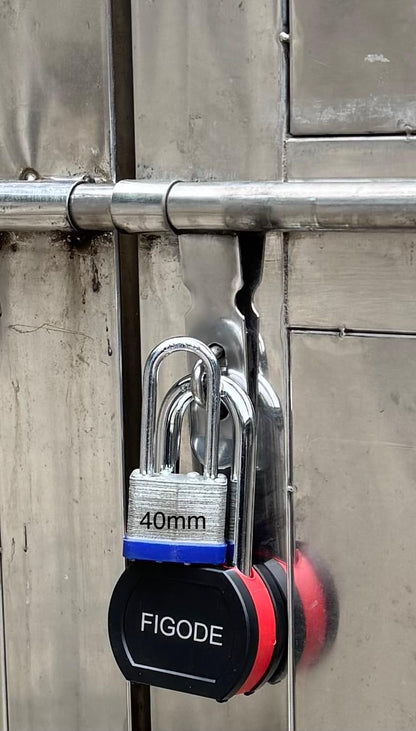 FIGODE® Large Sturdy Steel Locks with 4 Same Keys, Heavy Duty Padlock, 2-3/4" Wide, 2.7" Long Shackle Locks for Door, Gate, Storage, Fence, Shed, Latch. 2 Pack Keyed Alike