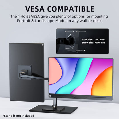 UPERFECT Portable Monitor 4K 16" | 1200 Nits Laptop Monitor | 3840 * 2400 UHD | 1MS FreeSync 2000:1 Contrast | USB-C & HDMI | VESA & Smart Case | Travel Screen for Computer, Mini PC, Game Consoles