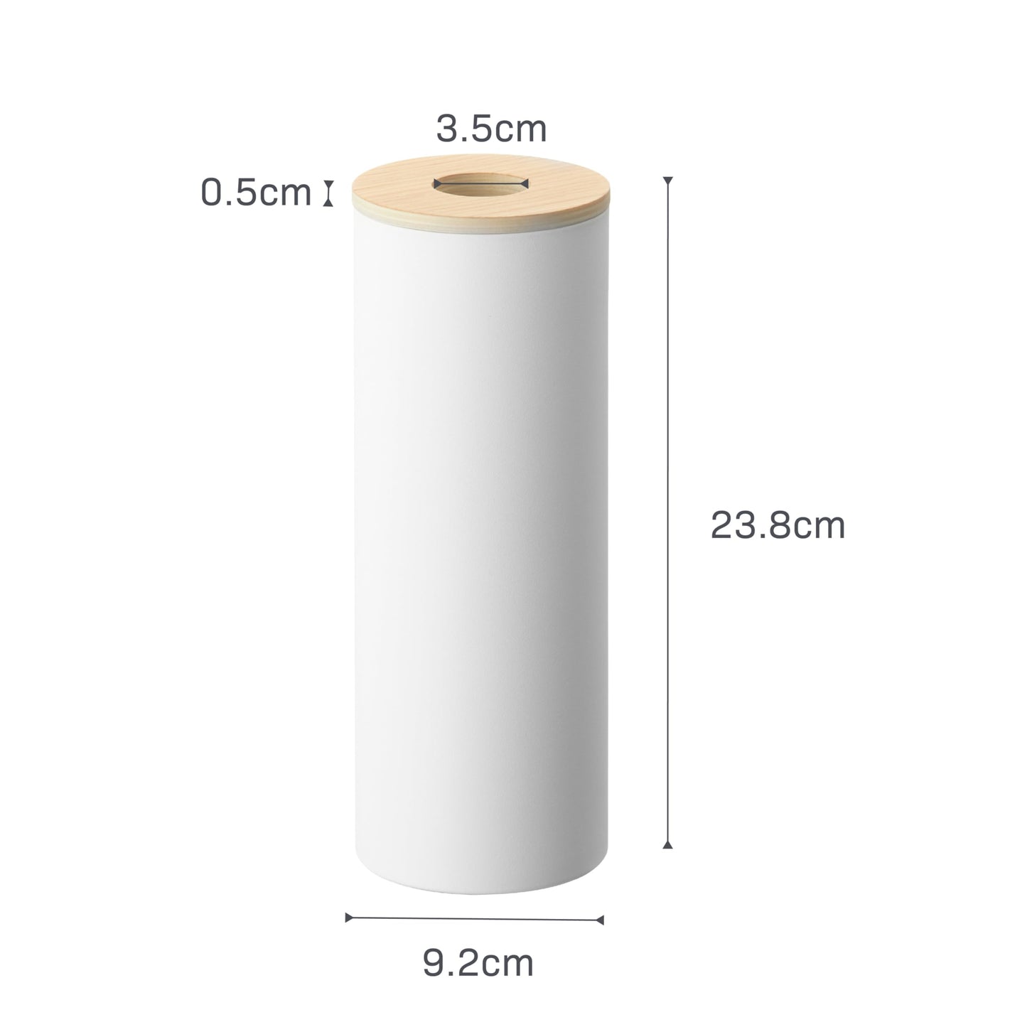 Yamazaki Home Rin Reusable Round Tissue Holder Case, Metal Tissue Container with Wooden Lid - Large - Steel + Wood